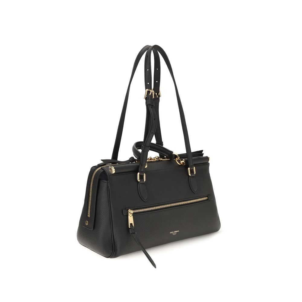 Dolce & Gabbana Black Calf Leather Bos Taurus Shoulder Bag Dolce & Gabbana