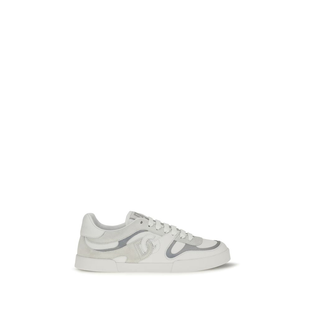 Dolce & Gabbana White Calf Leather Bos Taurus Low Top Sneakers Dolce & Gabbana