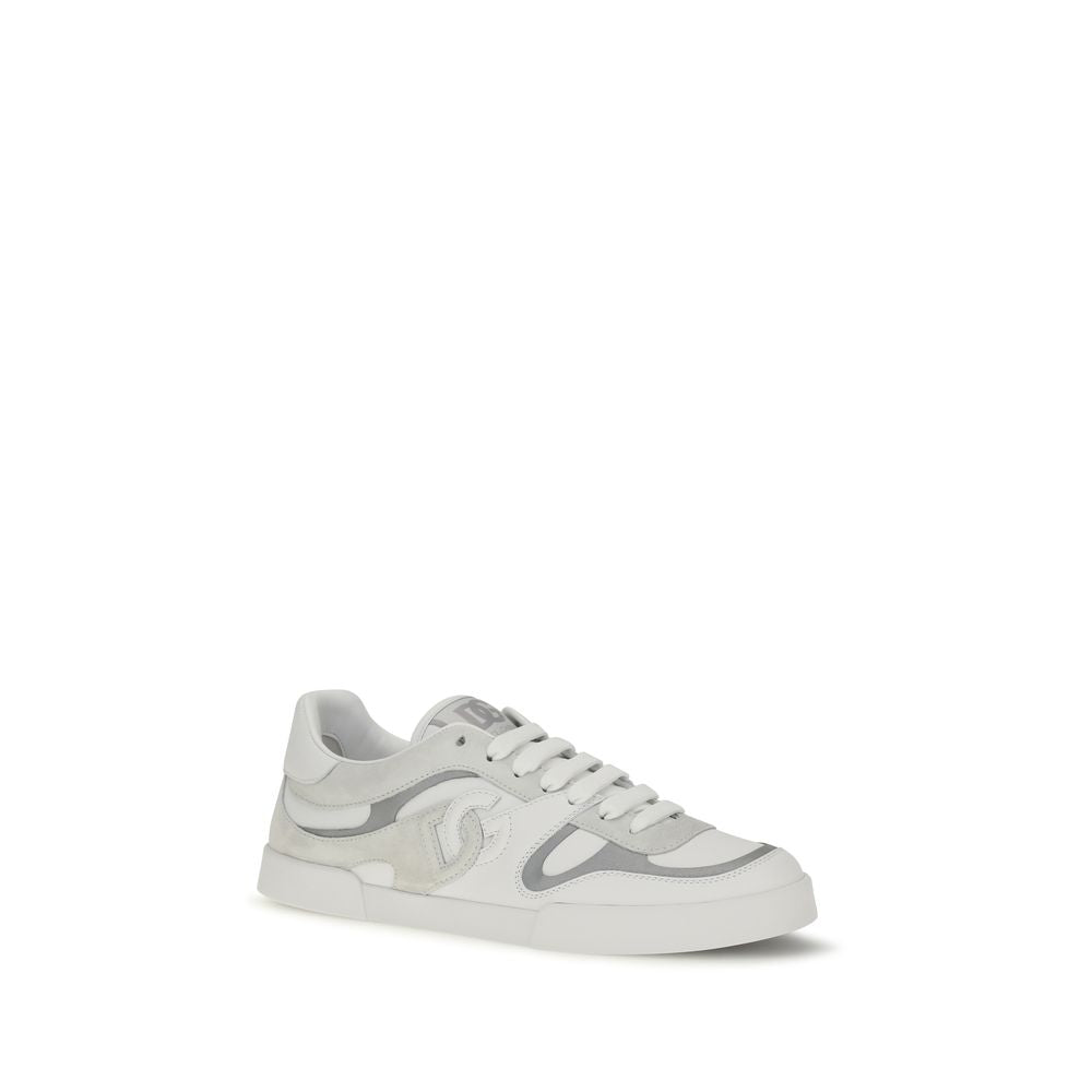 Dolce & Gabbana White Calf Leather Bos Taurus Low Top Sneakers Dolce & Gabbana