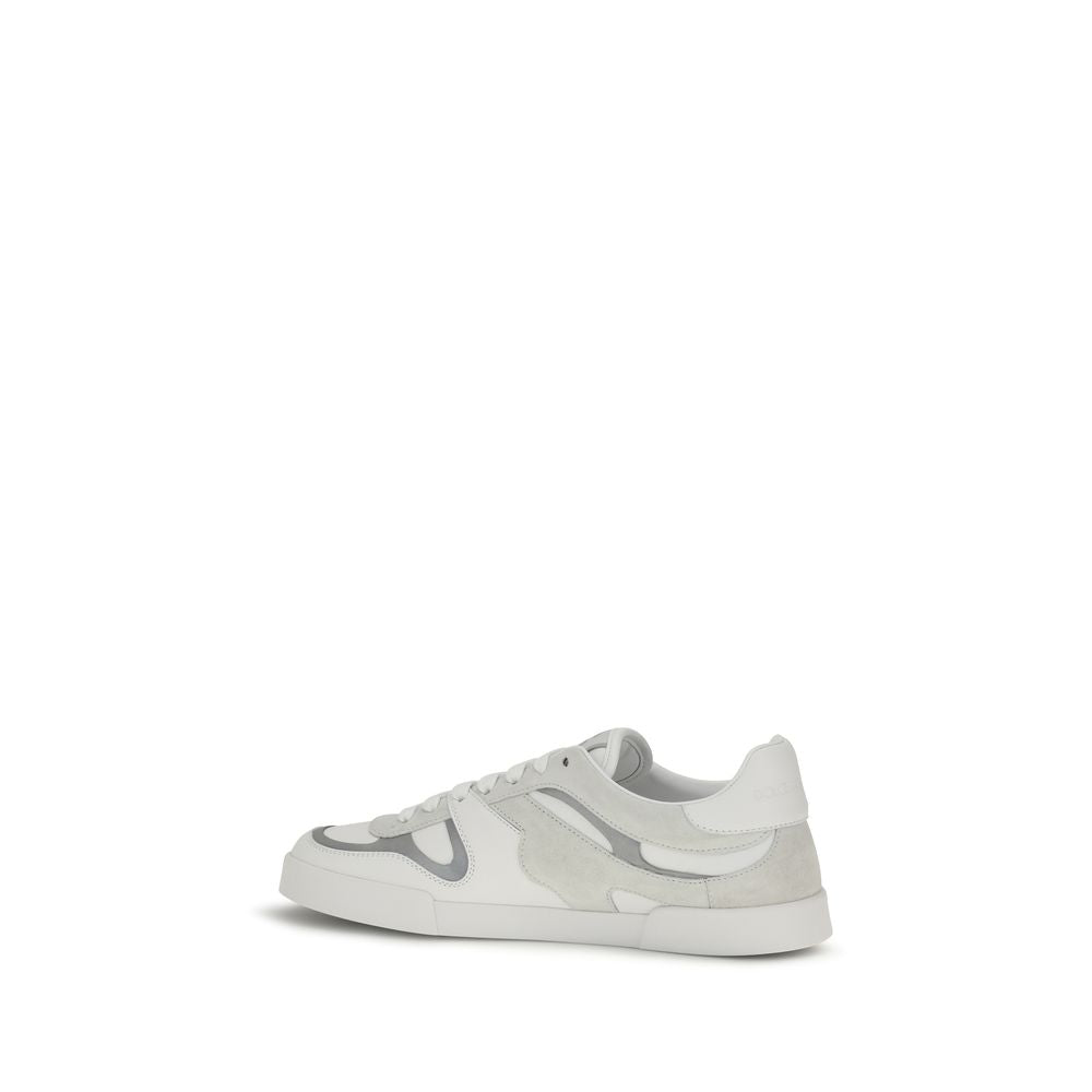 Dolce & Gabbana White Calf Leather Bos Taurus Low Top Sneakers Dolce & Gabbana