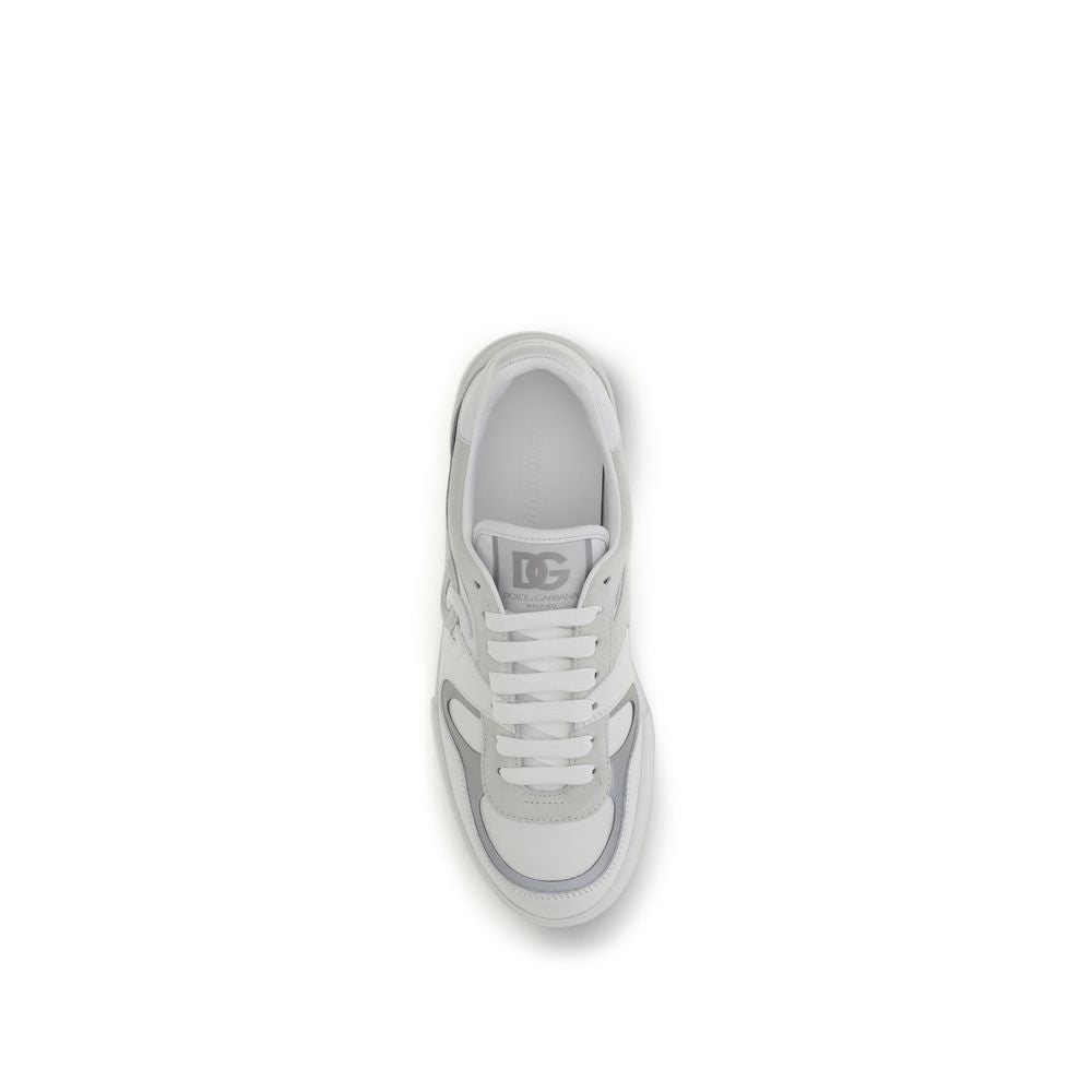 Dolce & Gabbana White Calf Leather Bos Taurus Low Top Sneakers Dolce & Gabbana