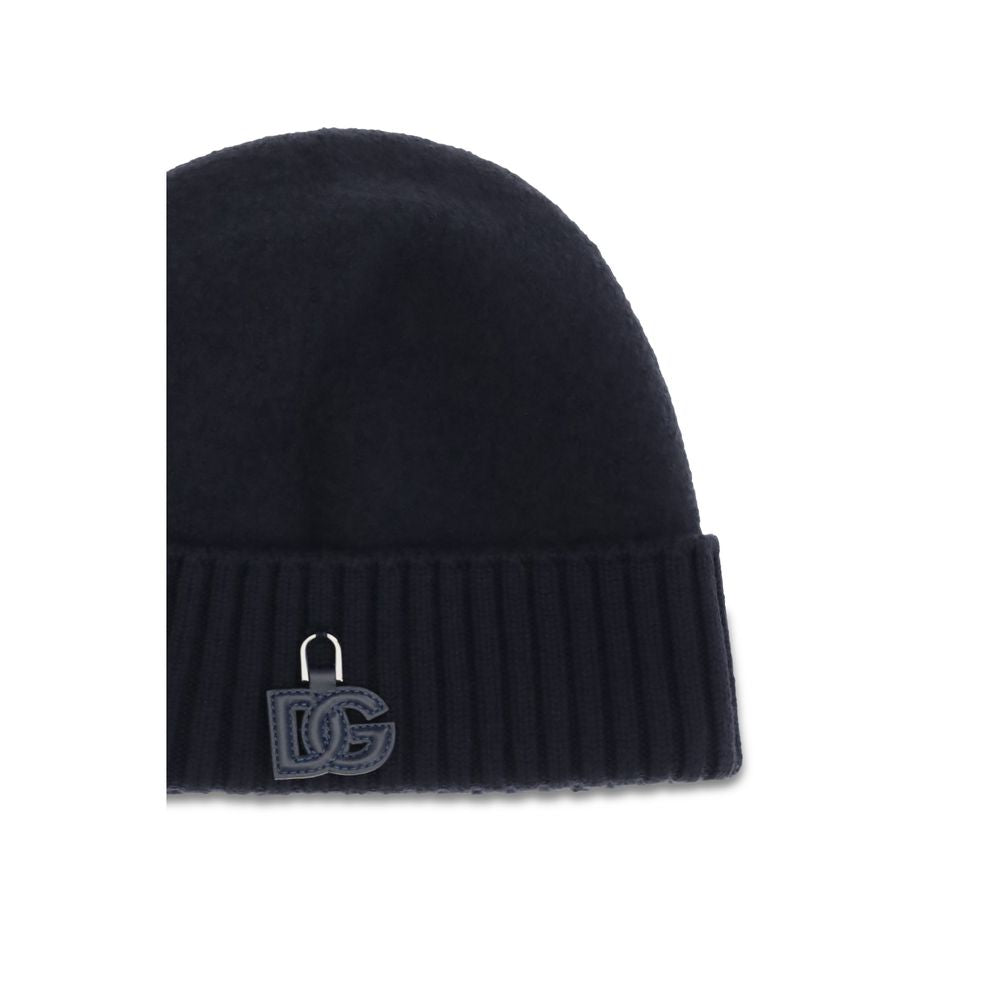 Dolce & Gabbana Black Wool Oves Aries Beanie Dolce & Gabbana