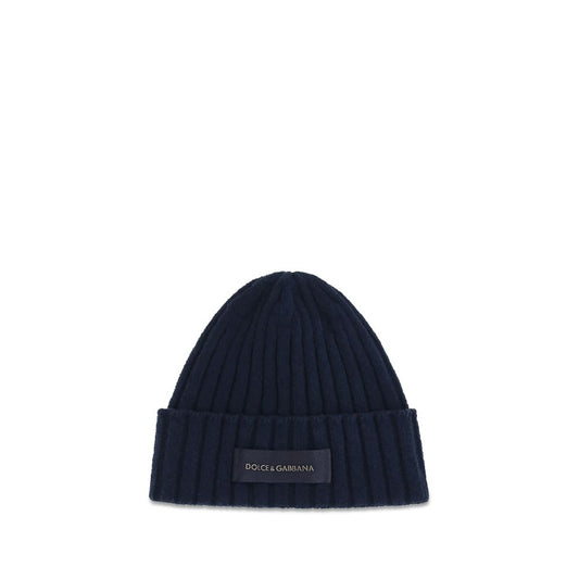 Dolce & Gabbana Blue Wool Oves Aries Beanie Dolce & Gabbana