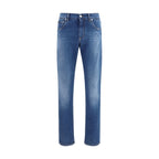 Dolce & Gabbana Blue Cotton Slim Fit Jeans Dolce & Gabbana