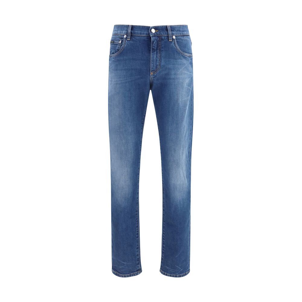 Dolce & Gabbana Blue Cotton Slim Fit Jeans Dolce & Gabbana