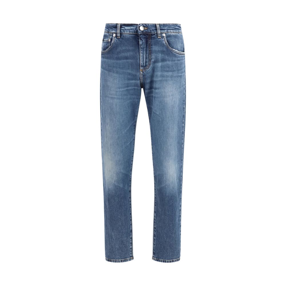 Dolce & Gabbana Blue Cotton Straight-Leg Jeans Dolce & Gabbana