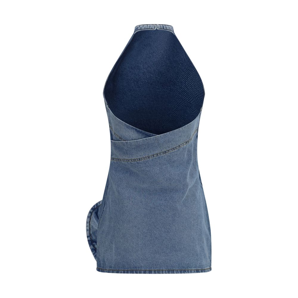 Magda Butrym Blue Cotton Casual Dress Magda Butrym