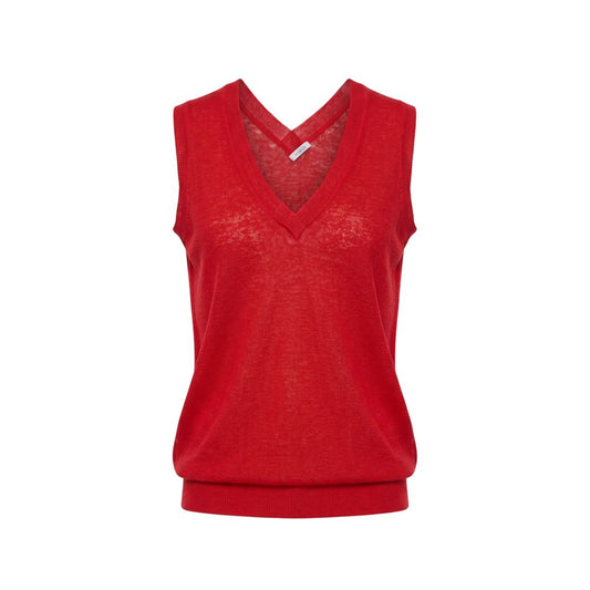 Malo Red Linen Women Tank Malo