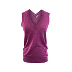 Purple linen women's tank top by Malo, sleeveless design with a relaxed fit and simple scoop neckline.