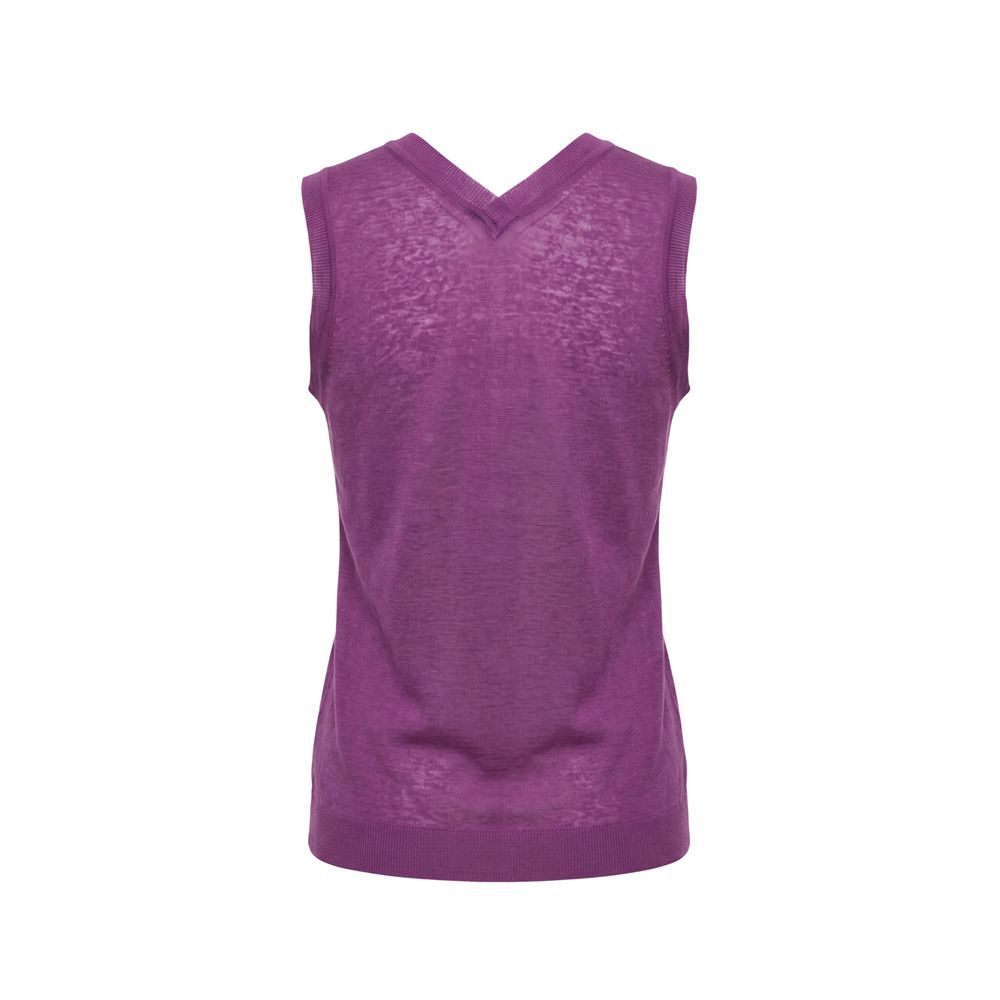Malo purple linen women’s tank top with sleeveless design and relaxed fit, perfect for casual summer wear.