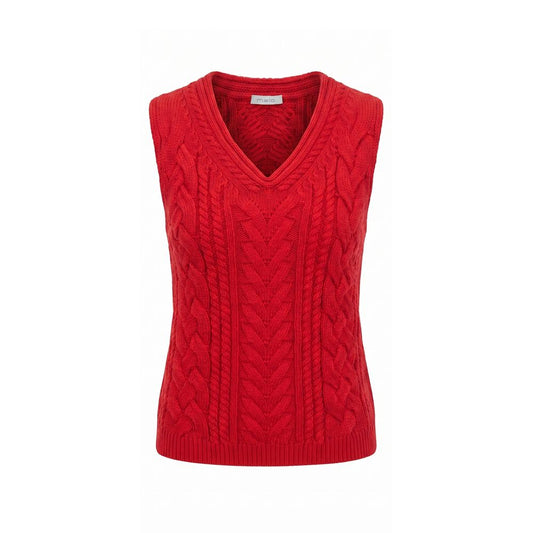 Malo Red Cotton Women Sweater Malo