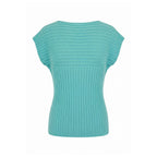 Light blue cotton women's sweater by Malo, featuring a cozy, classic knit design and long sleeves.