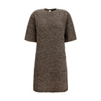 Fabiana Filippi Brown Wool Oves Aries Casual Dress