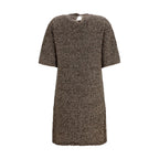 Fabiana Filippi Brown Wool Oves Aries Casual Dress