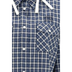 Miu Miu Blue Cotton Pattern Shirt