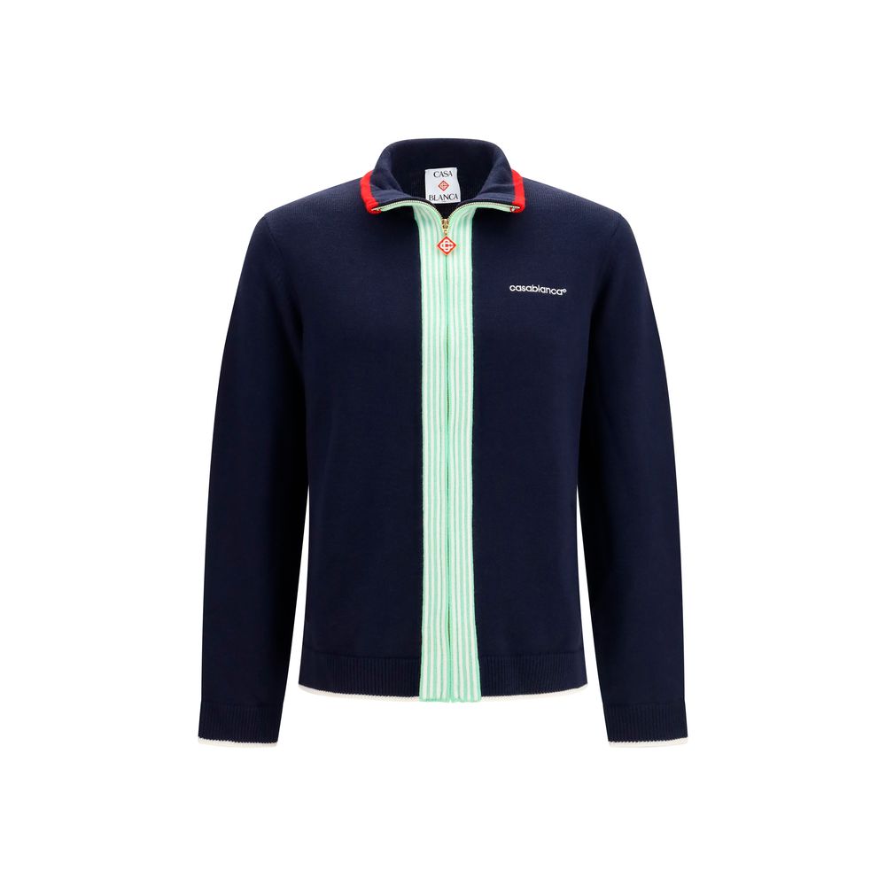 Casablanca Blue Wool Oves Aries Full-Length Jacket Casablanca