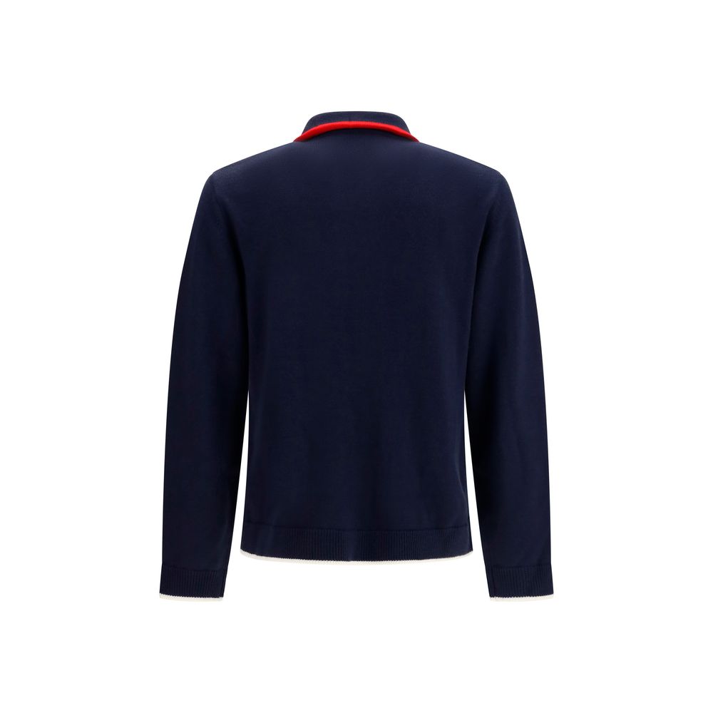 Casablanca Blue Wool Oves Aries Full-Length Jacket Casablanca