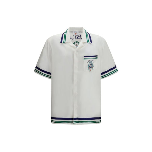 Casablanca White Silk Shortsleeve Shirt Casablanca