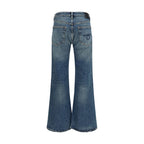 R13 Blue Cotton Flared Jeans