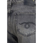 R13 Gray Cotton Straight-Leg Jeans