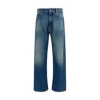 MM6 Blue Cotton Straight-Leg Jeans