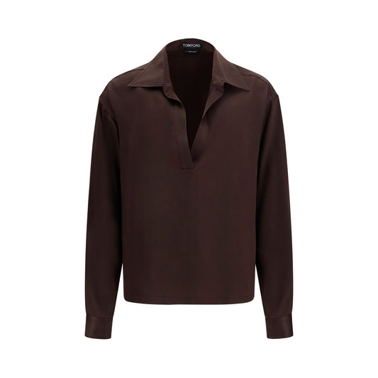 Tom Ford Brown Silk Dress Shirt Tom Ford