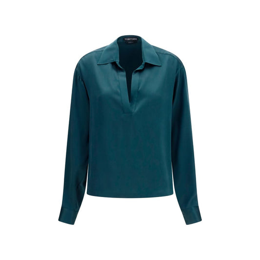 Tom Ford Blue Silk Dress Shirt Tom Ford