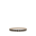 Ferragamo brown calf leather Bos Taurus regular belt with sleek design and adjustable buckle for men.