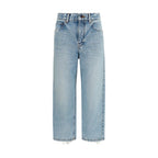 Balenciaga Blue Cotton Cropped Jeans