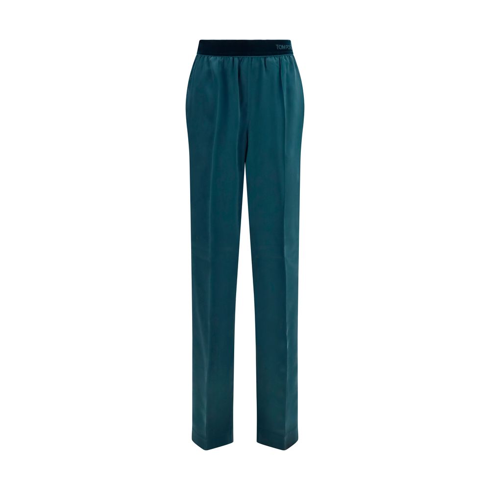 Tom Ford Blue Silk Casual Pants Tom Ford
