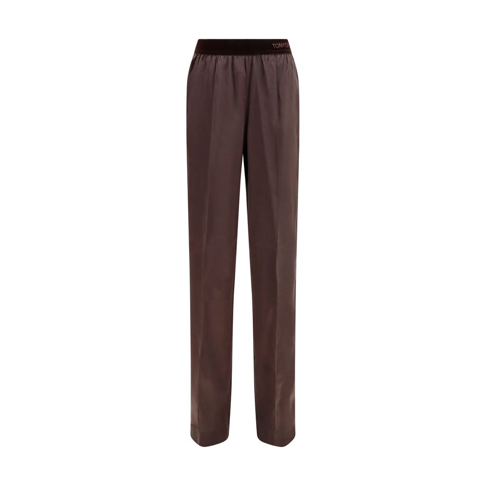 Tom Ford Brown Silk Casual Pants Tom Ford