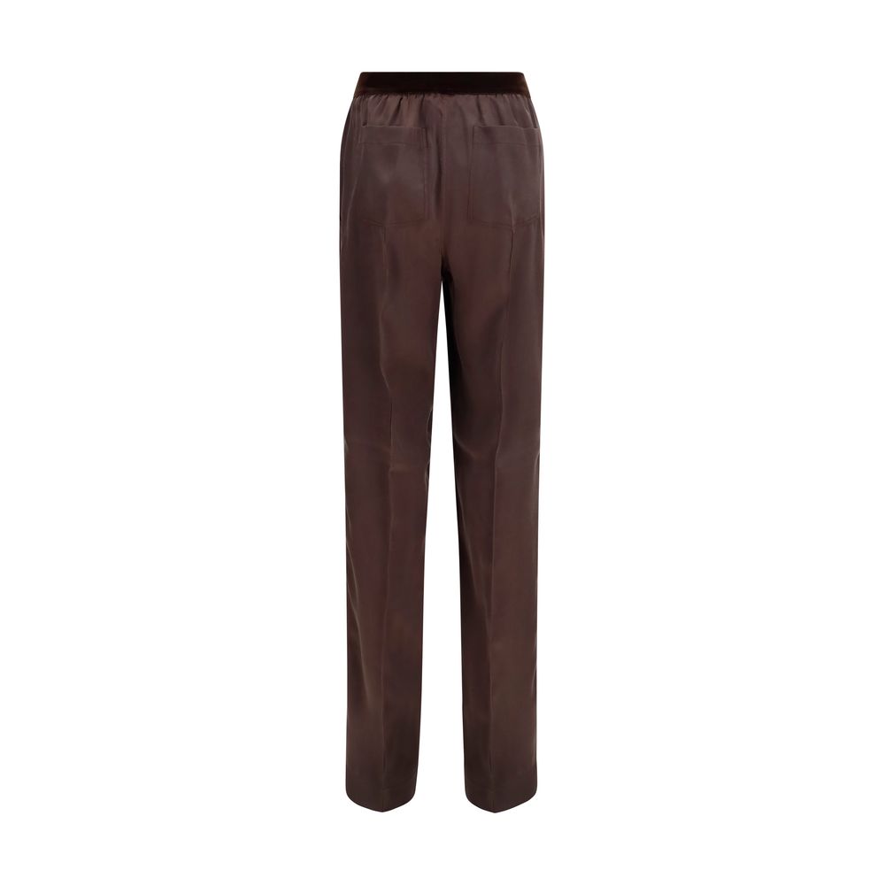 Tom Ford Brown Silk Casual Pants Tom Ford