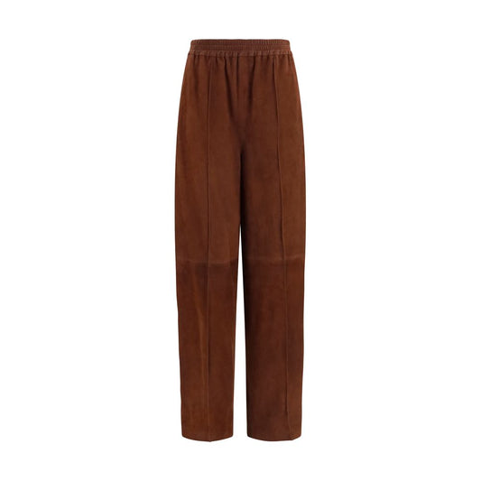 Fabiana Filippi Brown Leather Casual Pants