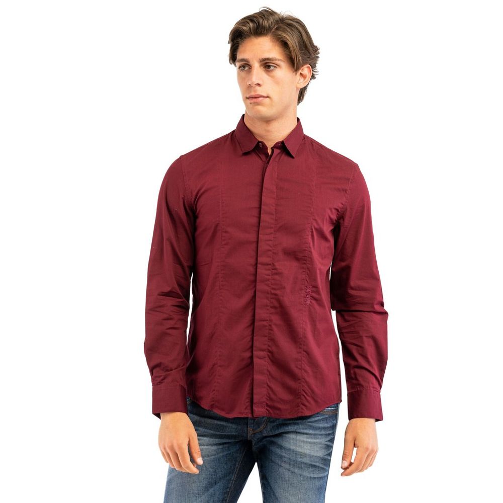 Bikkembergs Bordeaux Cotton Dress Shirt Bikkembergs