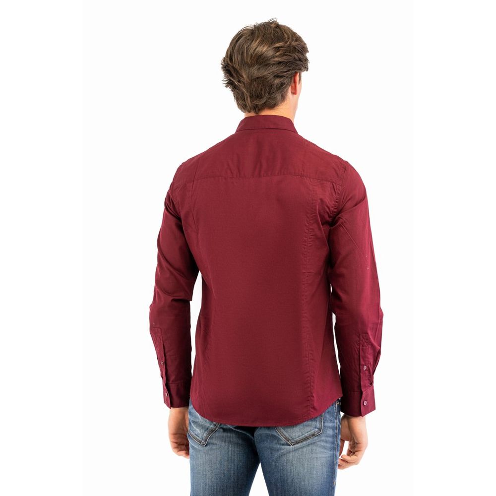 Bikkembergs Bordeaux Cotton Dress Shirt Bikkembergs