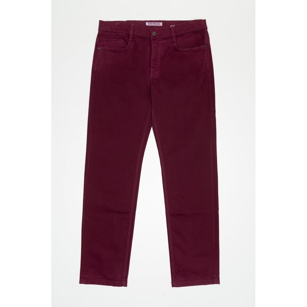 Bikkembergs Bordeaux Cotton Slim Fit Jeans Bikkembergs