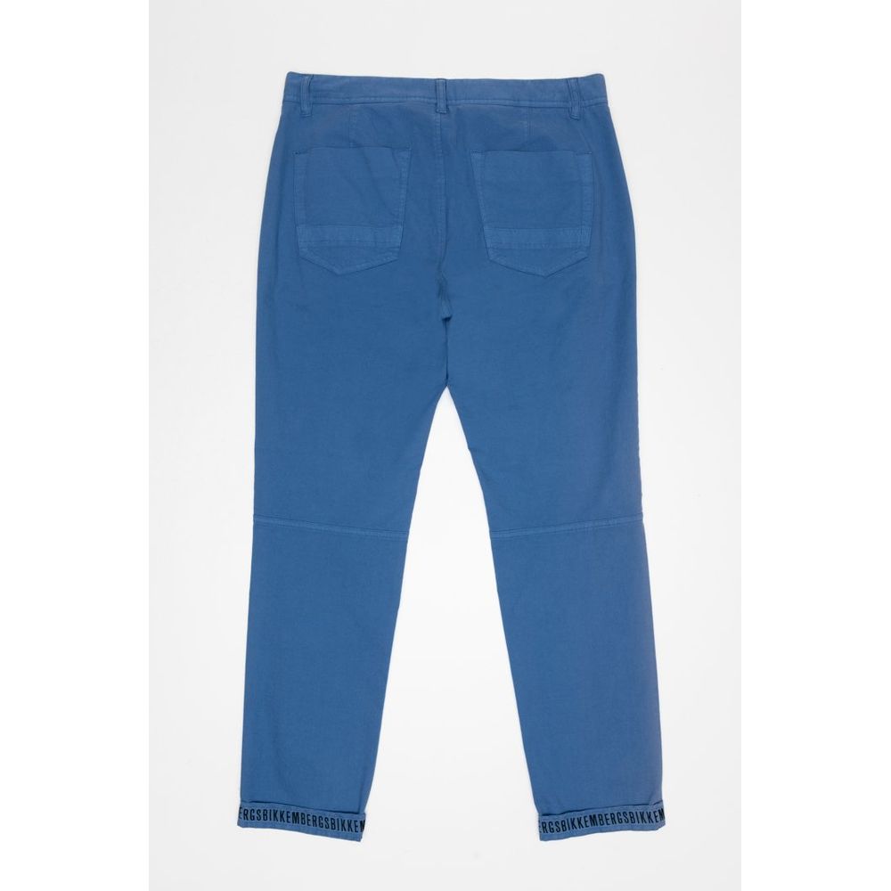 Bikkembergs Blue Cotton Joggers Workout Pants Bikkembergs