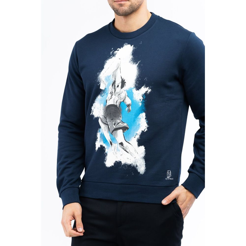 Bikkembergs Blue Cotton Sweatshirt Bikkembergs