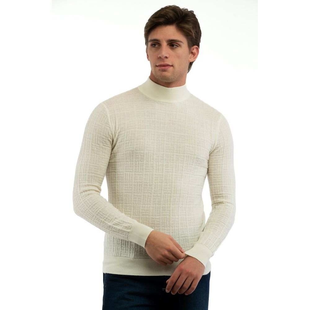 Bikkembergs White Wool Turtleneck Bikkembergs
