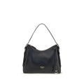 Prada black calf leather Bos Taurus shoulder bag with sleek design and gold-tone hardware.