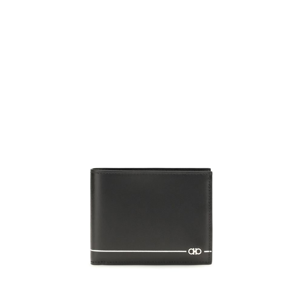 Ferragamo Black Calf Leather Bos Taurus Wallet Ferragamo
