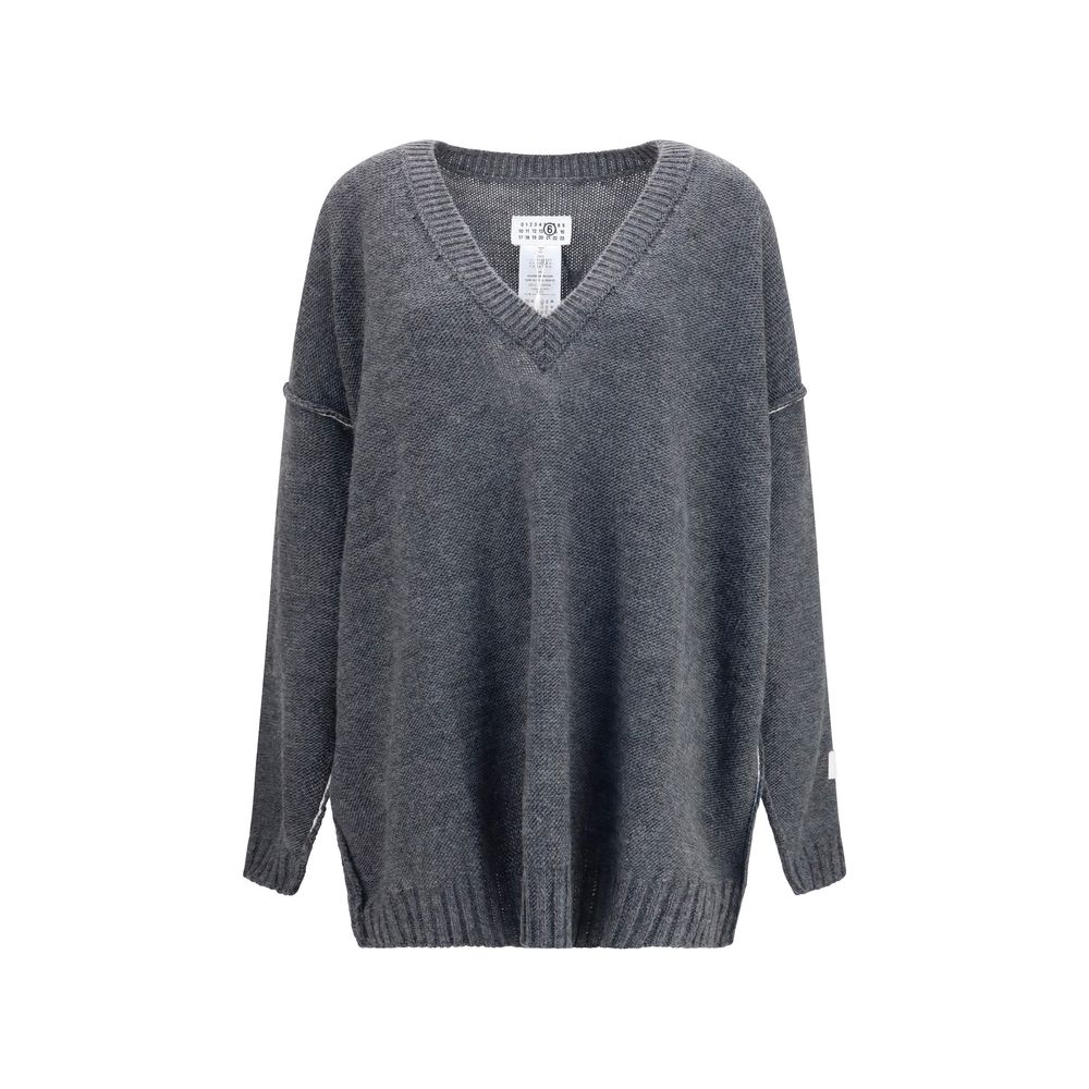 MM6 Gray Marabou Sweatshirt MM6