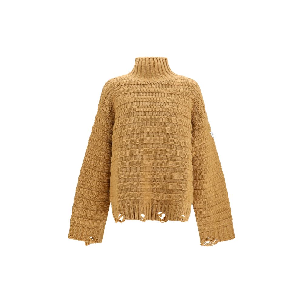 MM6 Beige Wool Oves Aries Turtleneck MM6