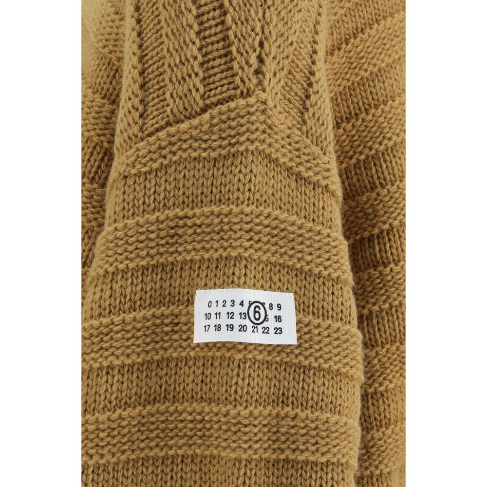 MM6 Beige Wool Oves Aries Turtleneck MM6