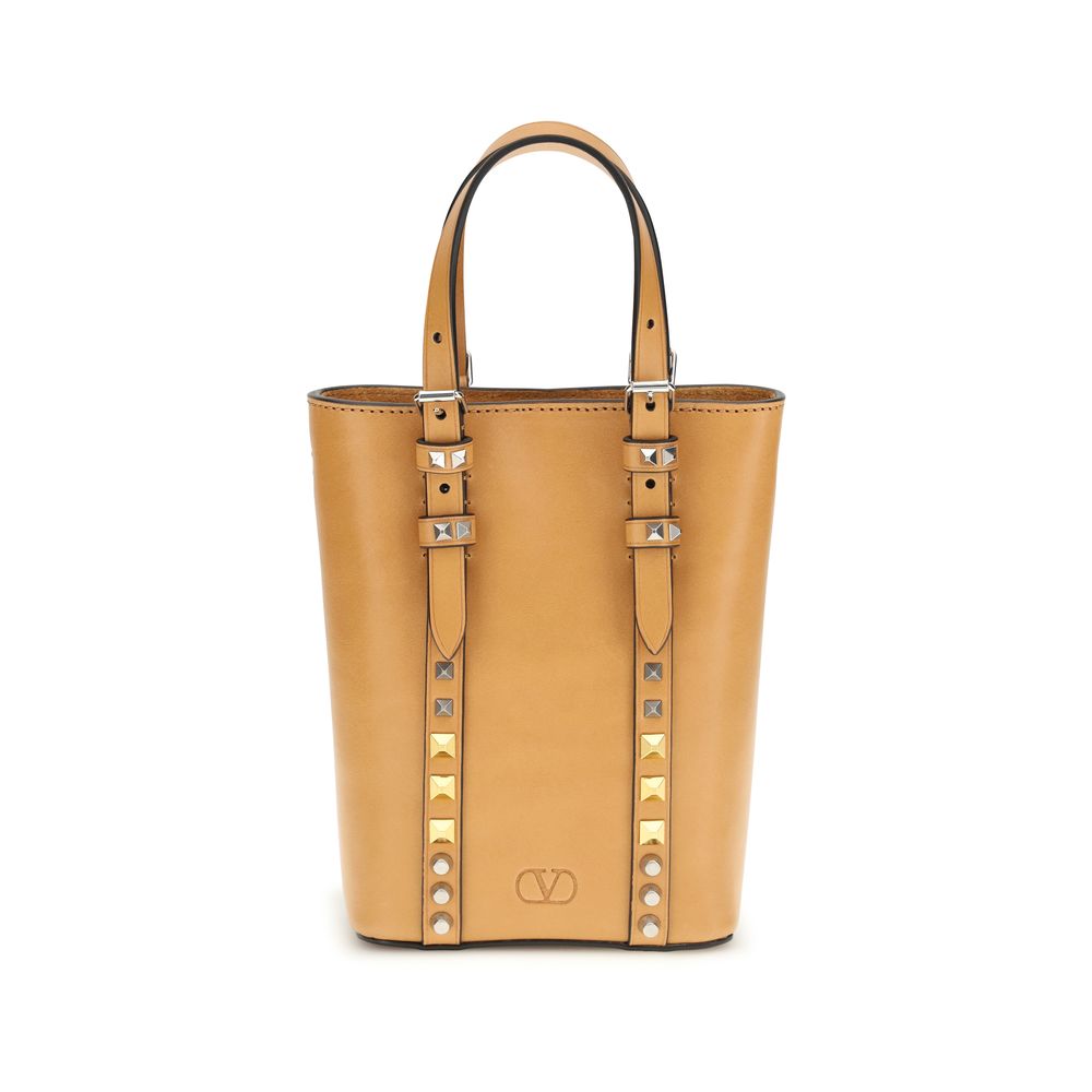 Valentino Garavani Beige Calf Leather Bos Taurus Shoulder Bag Valentino Garavani