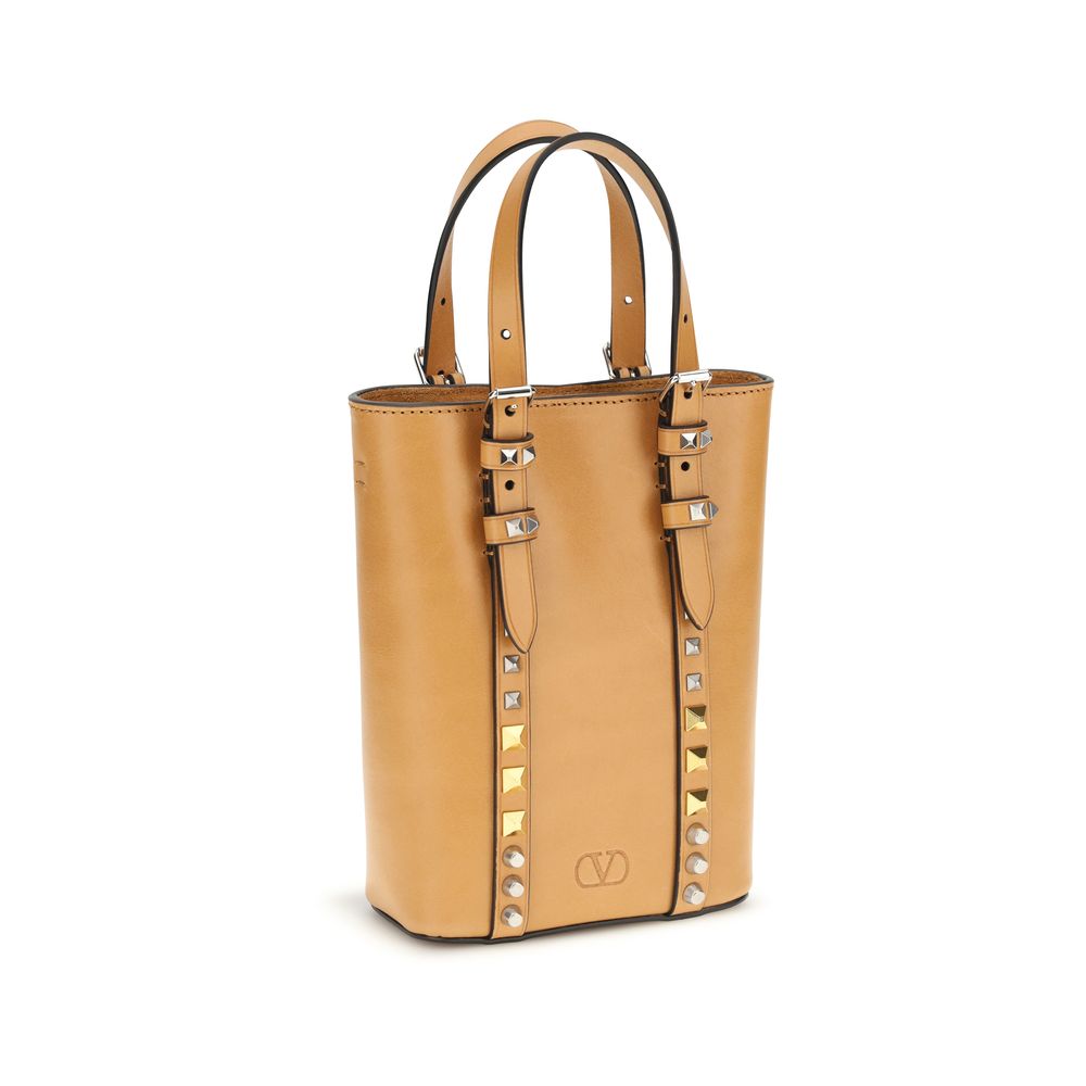Valentino Garavani Beige Calf Leather Bos Taurus Shoulder Bag Valentino Garavani