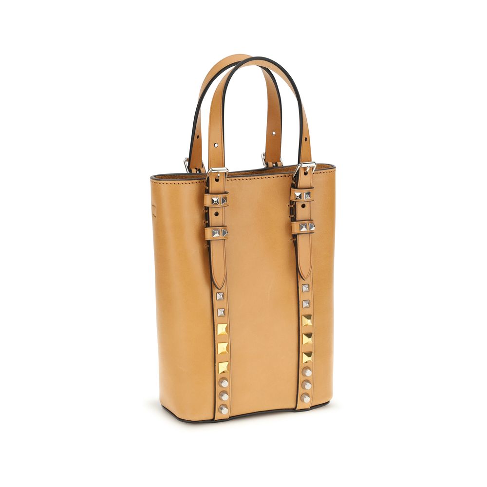 Valentino Garavani Beige Calf Leather Bos Taurus Shoulder Bag Valentino Garavani