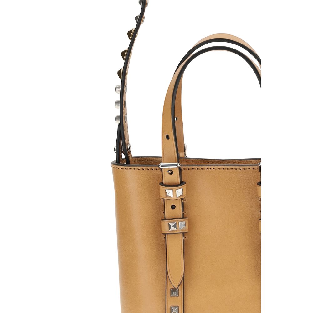 Valentino Garavani Beige Calf Leather Bos Taurus Shoulder Bag Valentino Garavani