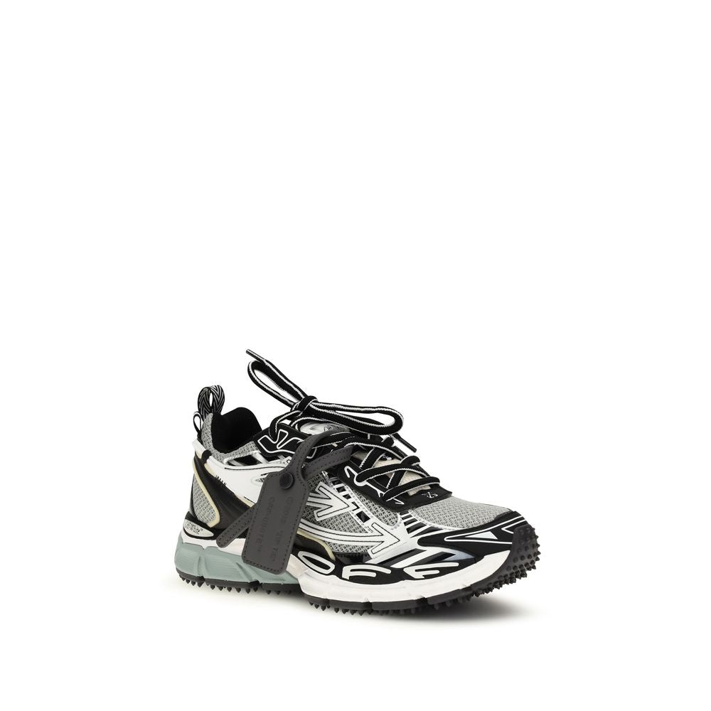 Off-White Gray Polyester Athletic Sneakers - Eljoys Fashion 