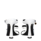 Versace White Leather Stiletto Heel Sandals